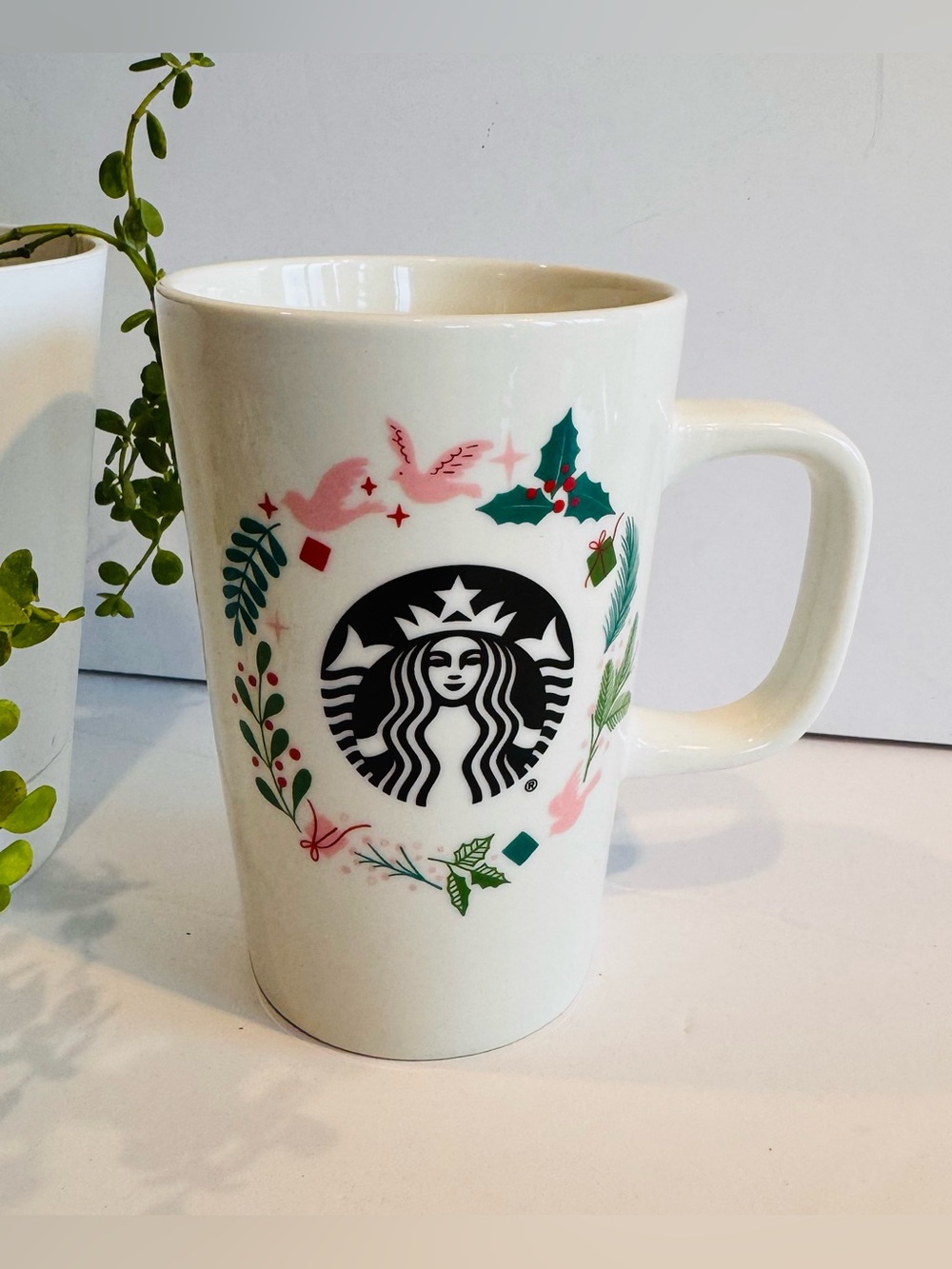Starbucks Christmas Holly & Wreath Holiday Mug 12OZ NWOT